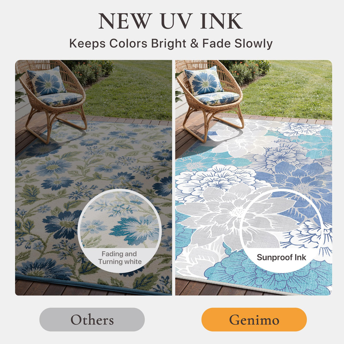 GENIMO machine-washable rug for quick refresh after pets or spills.