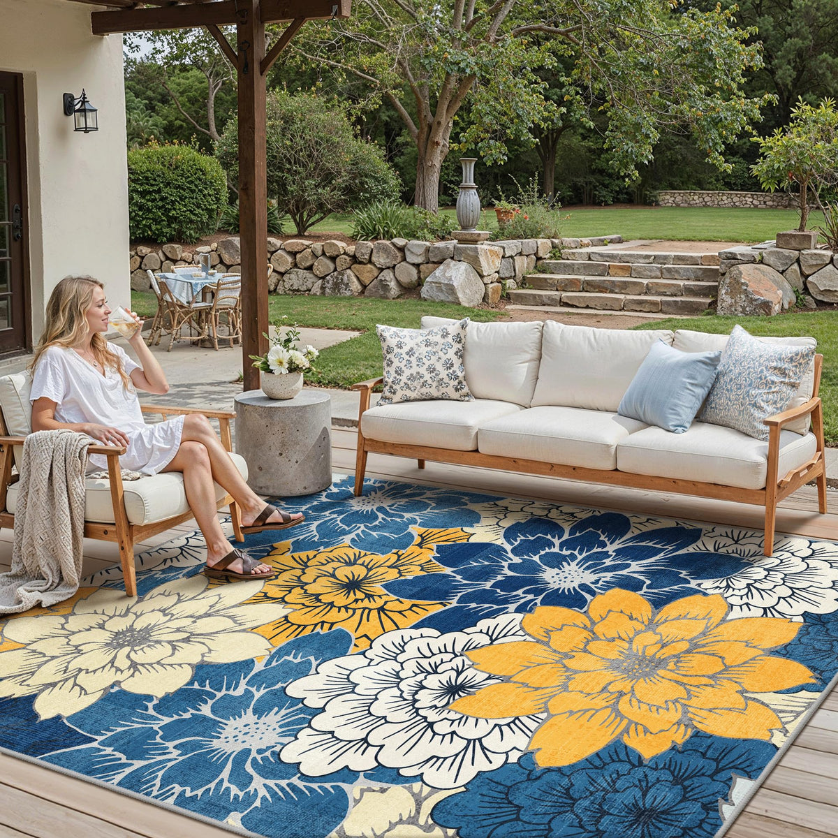 GENIMO machine washable rug handles spills and dirt for quick cleanup.