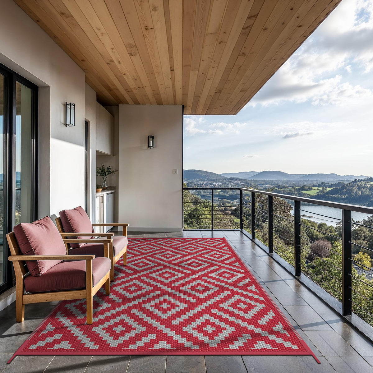 GENIMO versatile rug for porch patio balcony RV and picnic setups