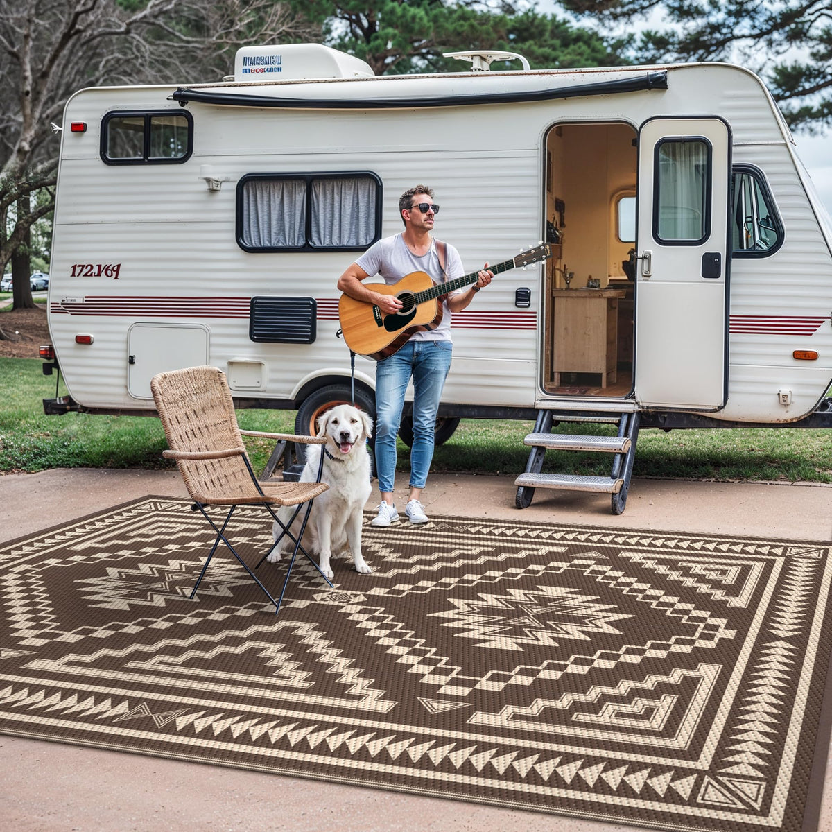 GENIMO non-slip weave keeps outdoor surfaces safe during wet conditions.