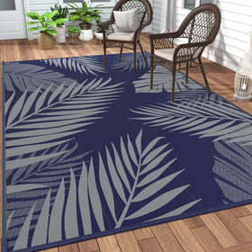 GENIMO Outdoor Rug 5x8 palm leaf pattern adds fresh color to patios.