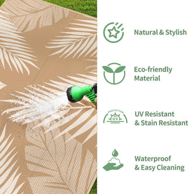 GENIMO outdoor rug 5x8 patio or beach-friendly durable weave