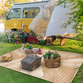 GENIMO outdoor rug 5x8 waterproof and stain resistant for spills
