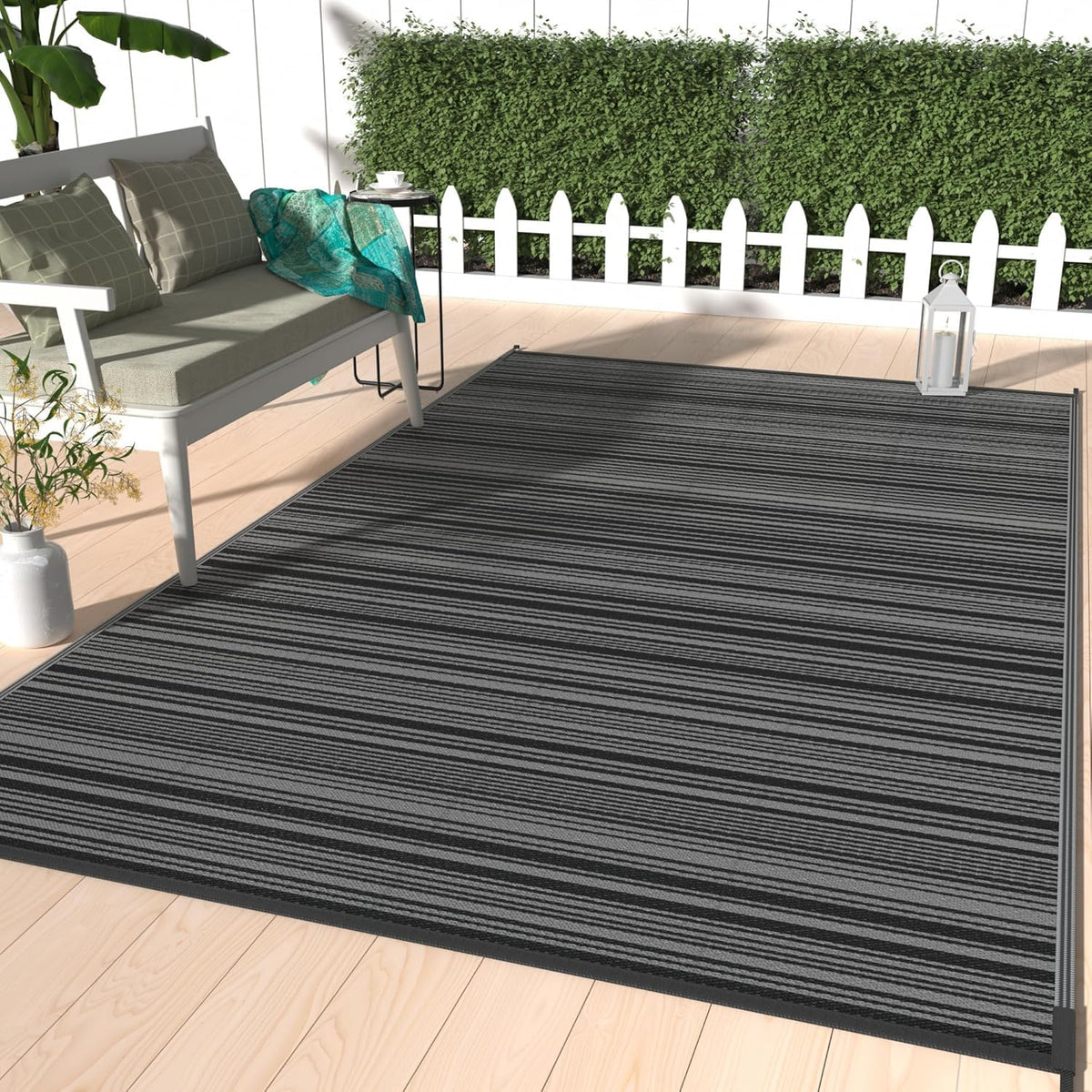 GENIMO outdoor rug 5x8 ft waterproof for decks and RV trips