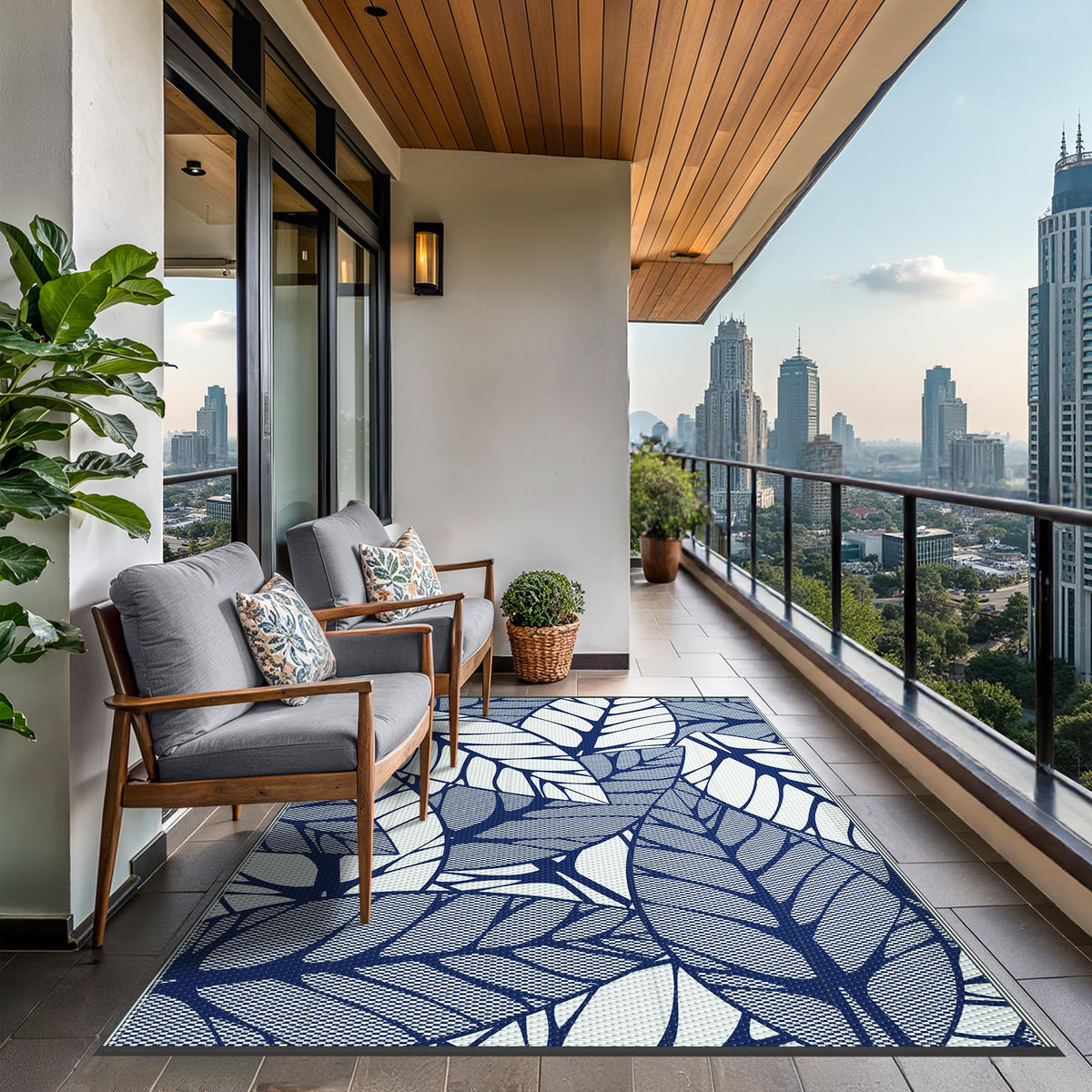 GENIMO 6x9 outdoor rug dries quickly after beach or pool days