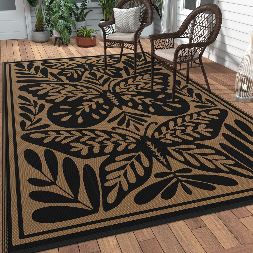 GENIMO outdoor rug 6x9 with reversible design for versatile patio styling.