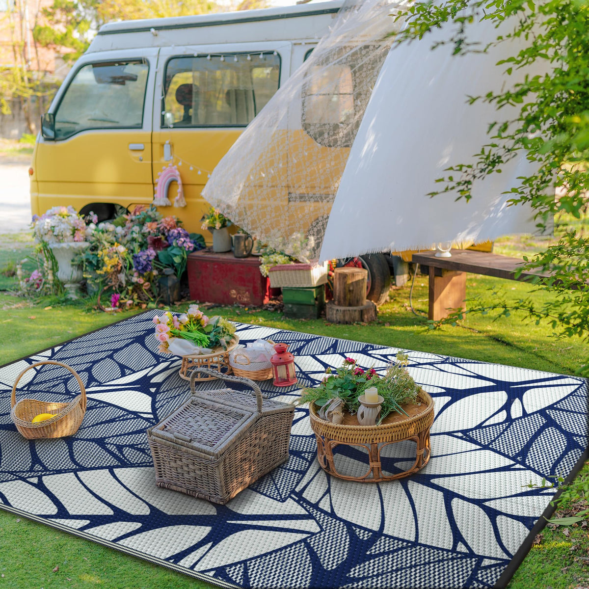 GENIMO rug 6x9 waterproof material resists moisture for outdoor use