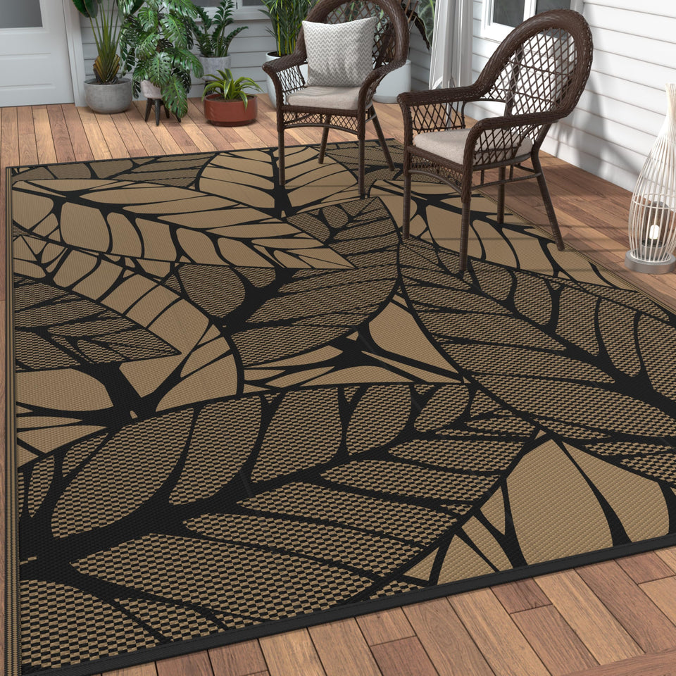 GENIMO Outdoor Rug 6x9 folds flat for quick patio setup and waterproof use.