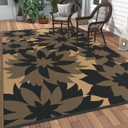 GENIMO Outdoor Rug 6x9 waterproof weave, ideal for beach setups and quick-dry comfort.