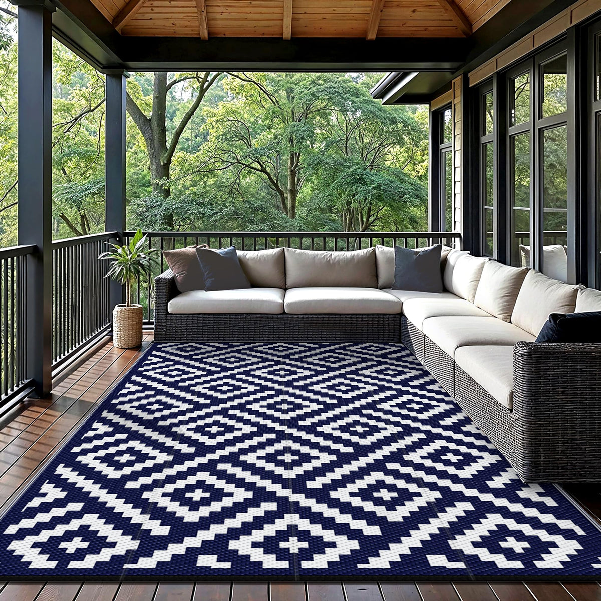 GENIMO reversible geometry design offers two looks for outdoor spaces.