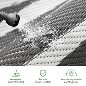 GENIMO reversible rug 9x12 folds compactly for RV and camping adventures