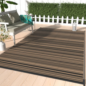 GENIMO Outdoor Rug 9x12ft waterproof reversible design protects decks and hides dirt.