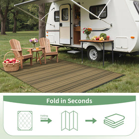 GENIMO Outdoor Rug blackbrown colorway adds subtle contrast to outdoor spaces.