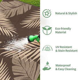 GENIMO rug includes corner loops and stakes to stay put.
