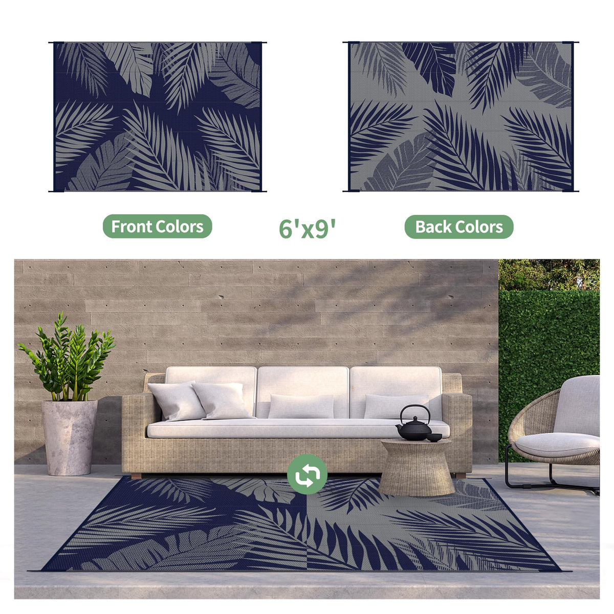GENIMO double-sided design lets you switch looks easily for outdoor spaces