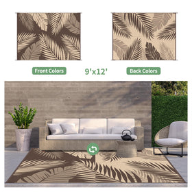 GENIMO outdoor rug highlighting its double-sided pattern for versatile styling
