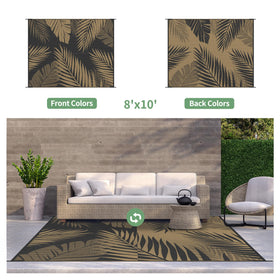 GENIMO rug shows a double-sided pattern for versatile outdoor styling