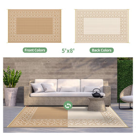 GENIMO outdoor rug double-sided weave offers versatile styling options.