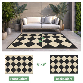 GENIMO waterproof rug shows 0.3-inch grid backing for fast water drainage