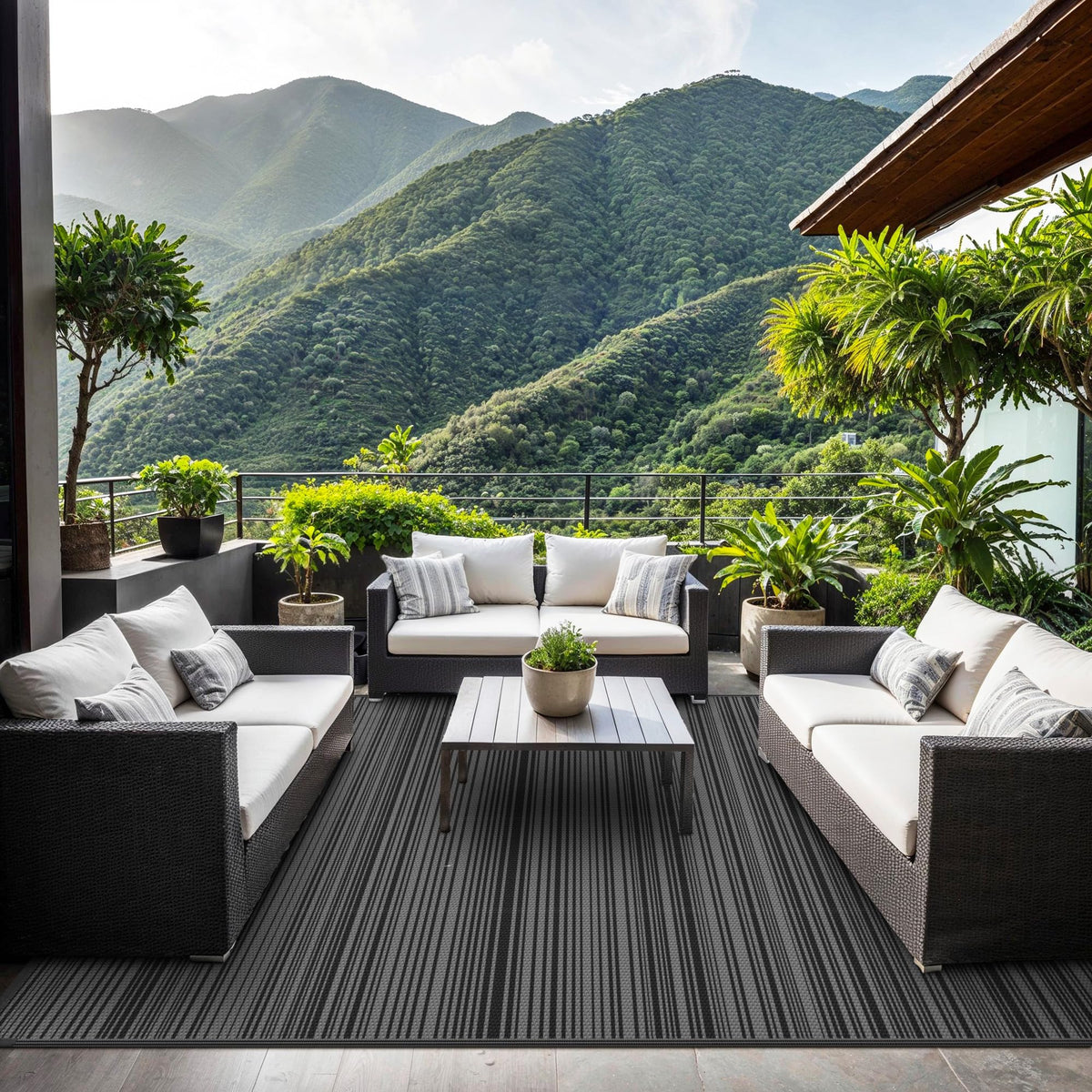 GENIMO outdoor rug durable edges reinforced to resist fraying
