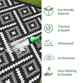GENIMO outdoor rug easy-clean surface dries quickly after outdoor use.
