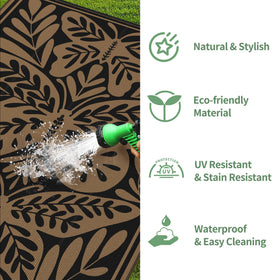 GENIMO outdoor rug easy to wipe clean or hose down after spills.