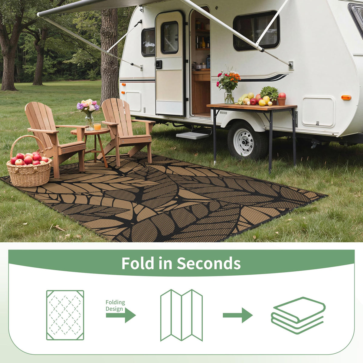 GENIMO Outdoor Rug heat-treated edges add durability for everyday use.