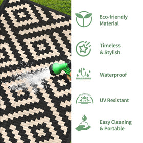 GENIMO rug folds for RV trips and easy storage.