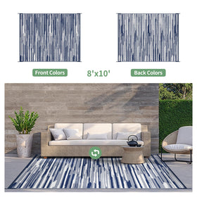 GENIMO reversible design rug with dual patterns for versatile outdoor styling.