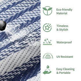 GENIMO outdoor rug resists stains and wipes clean for easy outdoor use