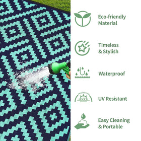 GENIMO outdoor rug stain-resistant surface for easy wipe-clean maintenance.