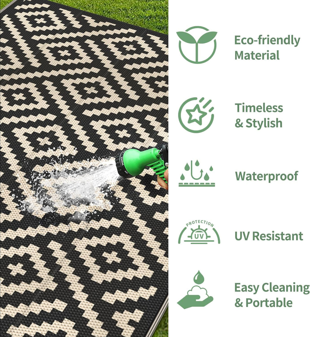 GENIMO stain resistant rug that dries quickly after spills