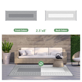 GENIMO rug includes stakes to keep it flat on windy days