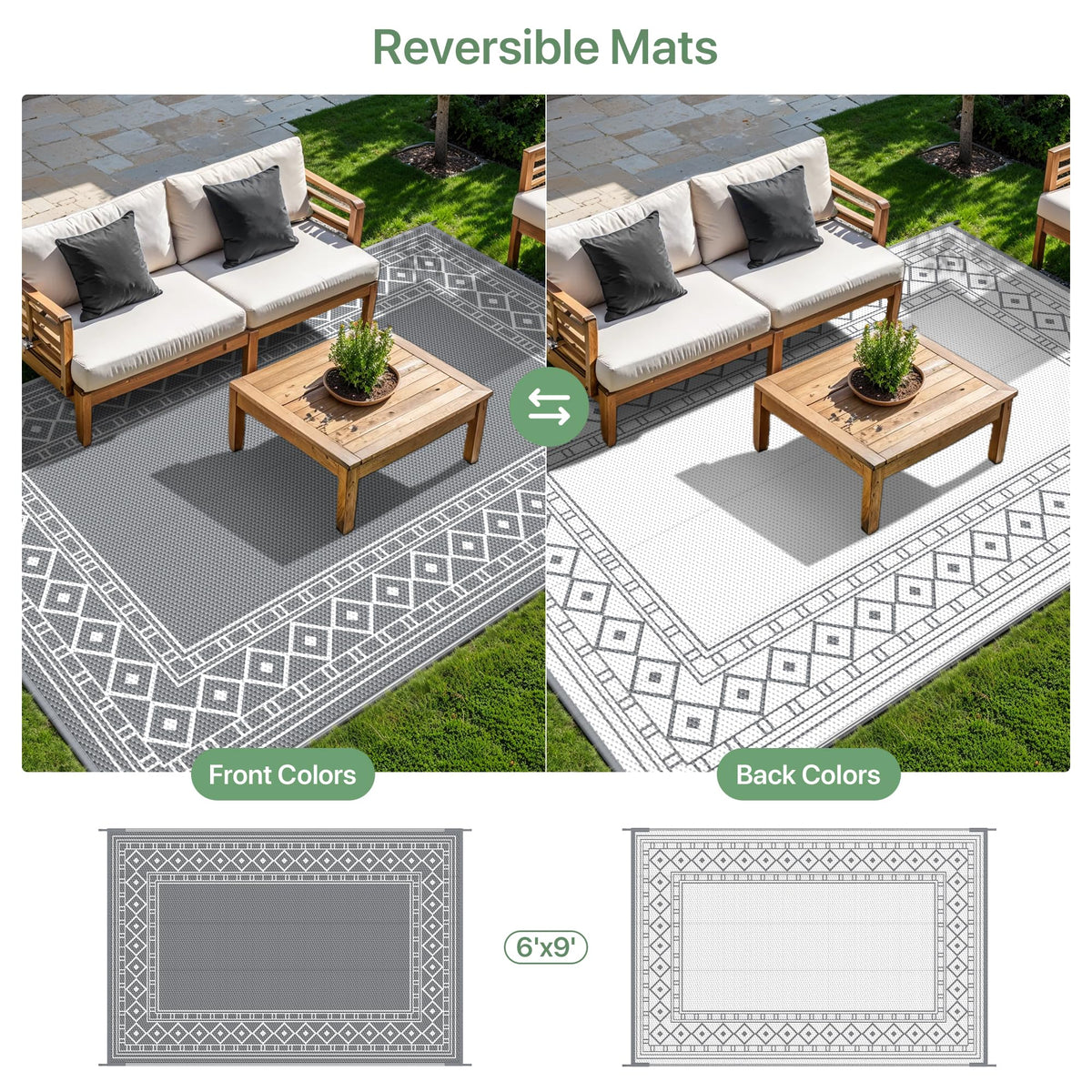 GENIMO rug with UV coating protects colors from sun exposure.