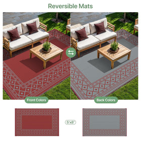 GENIMO rug highlights UV coating to resist sun fade.