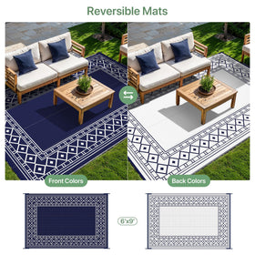 GENIMO outdoor rug with UV-resistant coating resists fading in sun.