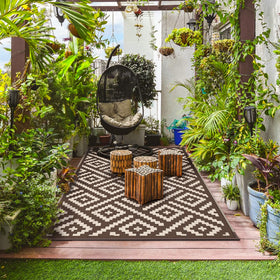 GENIMO outdoor rug waterproof coating detail ready for rain-ready outdoor spaces.
