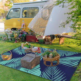 GENIMO rug is waterproof and easy to clean for quick outdoor mess cleanup.