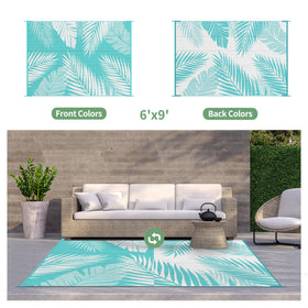 GENIMO outdoor rug demonstrates waterproof material for easy cleanup after spills