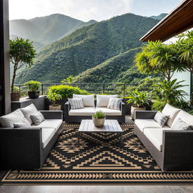 GENIMO outdoor rug waterproof material protects floors and cleans easily after outdoor use.