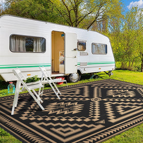 GENIMO waterproof outdoor rug with easy-clean weave for outdoor areas.