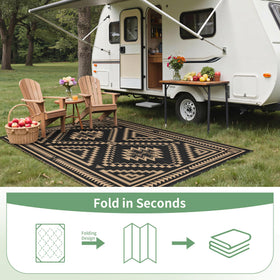 GENIMO weather-resistant rug helps keep outdoor floors clean.