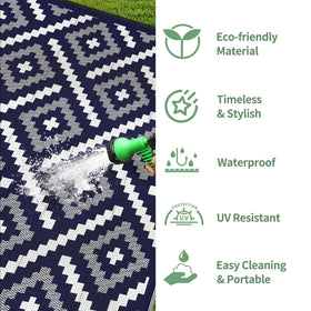 GENIMO outdoor rug with waterproof surface for quick cleanup after spills.