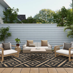 GENIMO rug weatherproof coating preserves color in varied weather.
