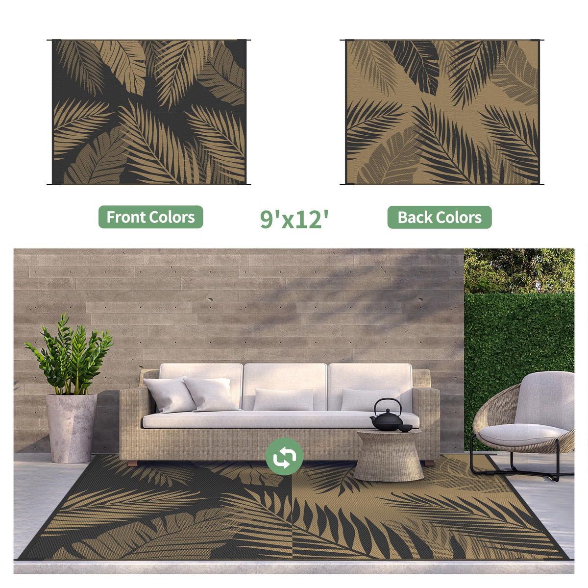 GENIMO rug folds compactly for RV use, keeping campsite spaces tidy