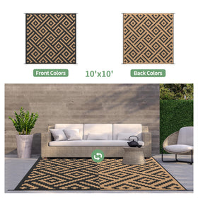 GENIMO waterproof mat drains rain instantly for patio and deck setups.