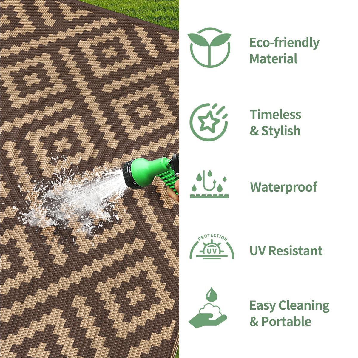 GENIMO stain-resistant surface cleans easily after spills.