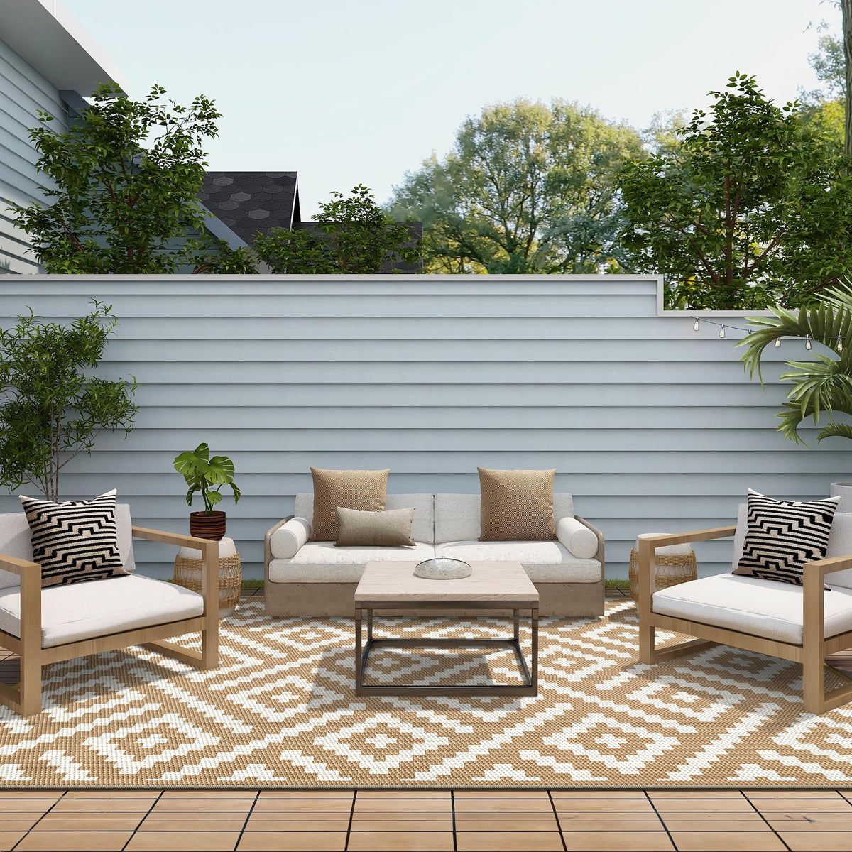 GENIMO stain-resistant surface cleans quickly for easy outdoor maintenance.