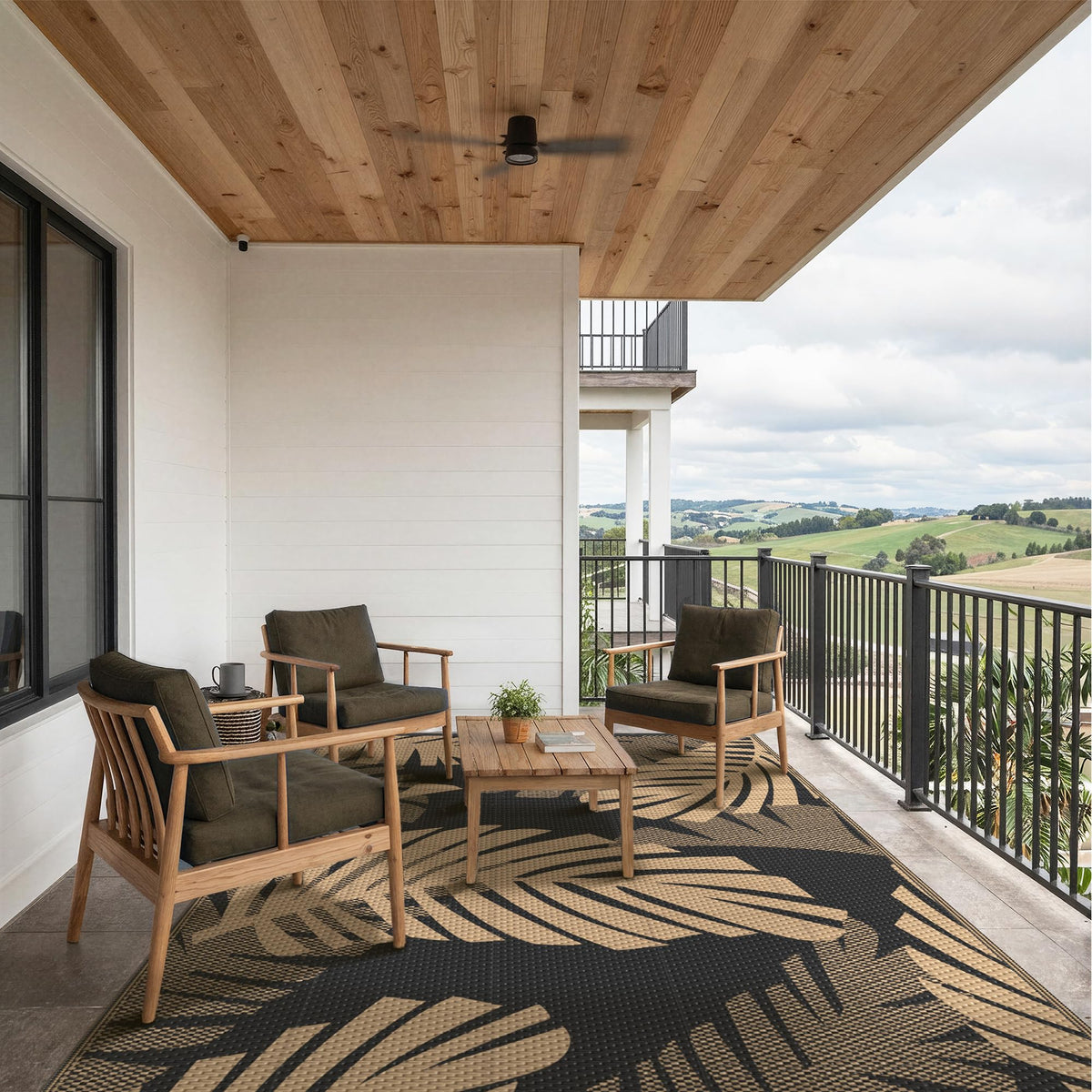 GENIMO two-sided rug offers dual color styles for quick mood change.