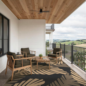 GENIMO two-sided rug offers dual color styles for quick mood change.